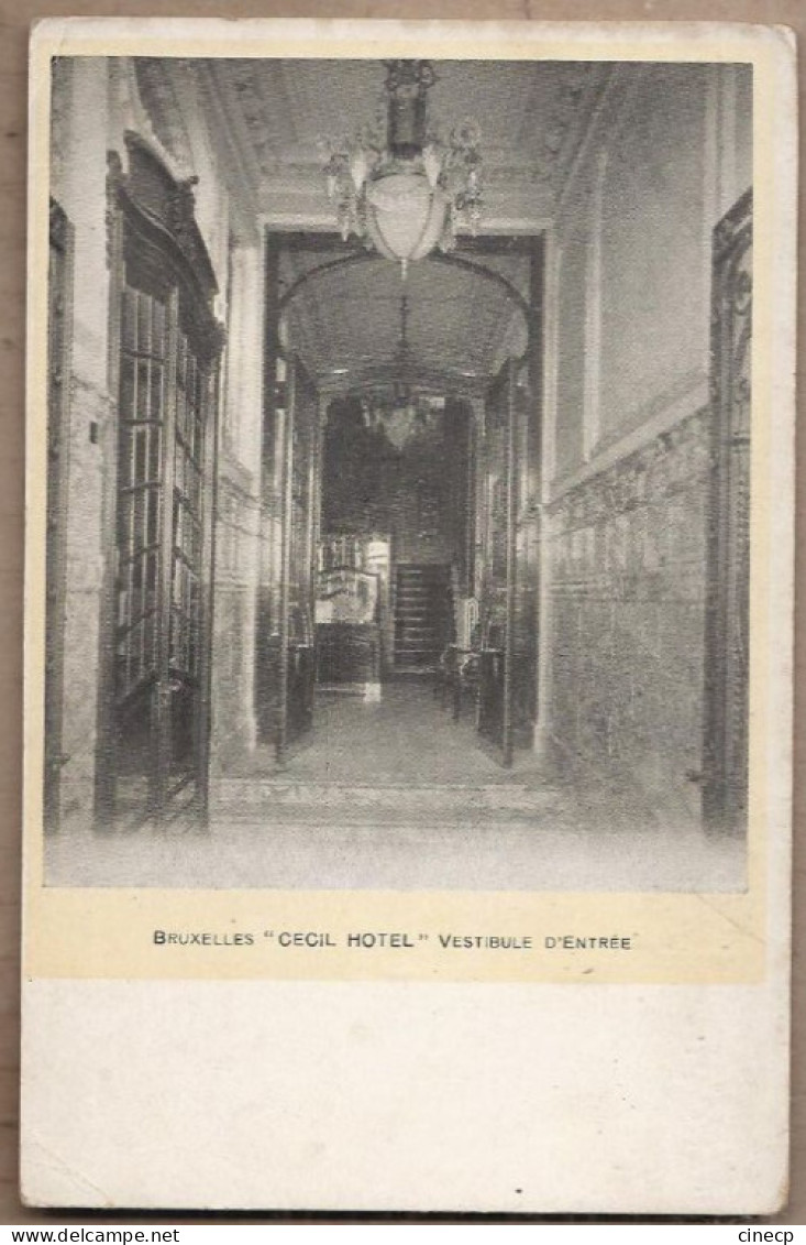 CPA BELGIQUE - BRUXELLES - " CECIL HOTEL " Vestibule D'Entrée - TB PLAN Intérieur + Photo Façade Devanture Verso - Cafés, Hoteles, Restaurantes