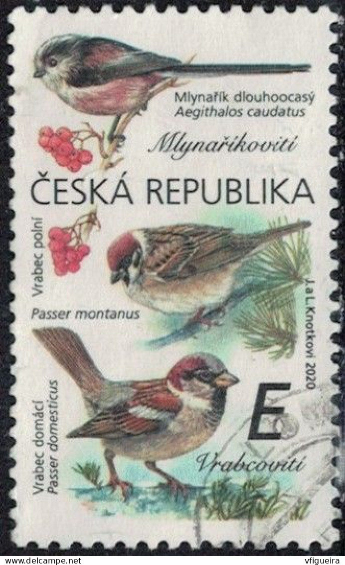 République Tchèque 2020 Oblitéré Used Oiseaux Aegithalidae Et Passeridae Y&T CZ 955 SU - Used Stamps