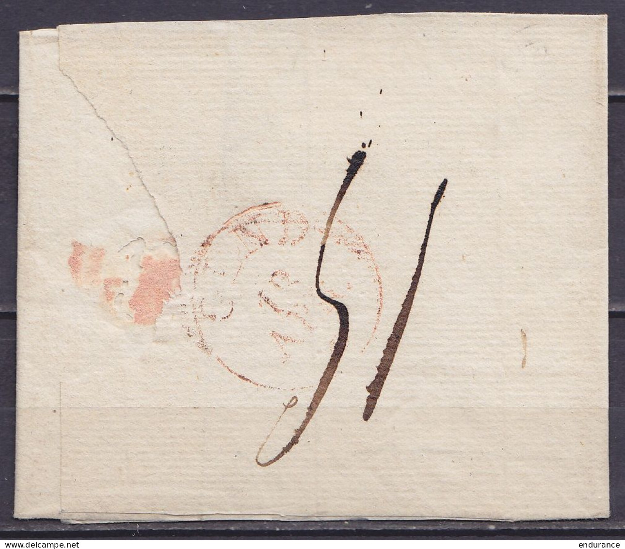 LSC (sans Contenu) Pour GENT 1829 - Griffe "KORTRYK / FRANCO" & Man. "franc" (au Dos: Càd Arrivé GENDT /1? APR) - 1815-1830 (Hollandse Tijd)