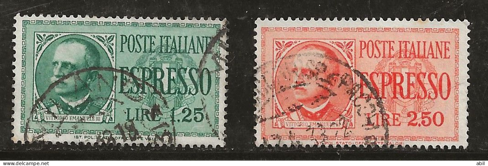 Italie 1932-1933 N°Y.T. ; EX. 19 Et 20 Obl. - Eilsendung (Eilpost)