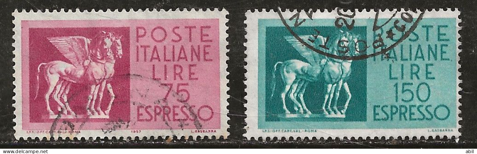 Italie 1958-1966 N°Y.T. ; EX. 43 Et 44 Obl. - Correo Urgente/neumático