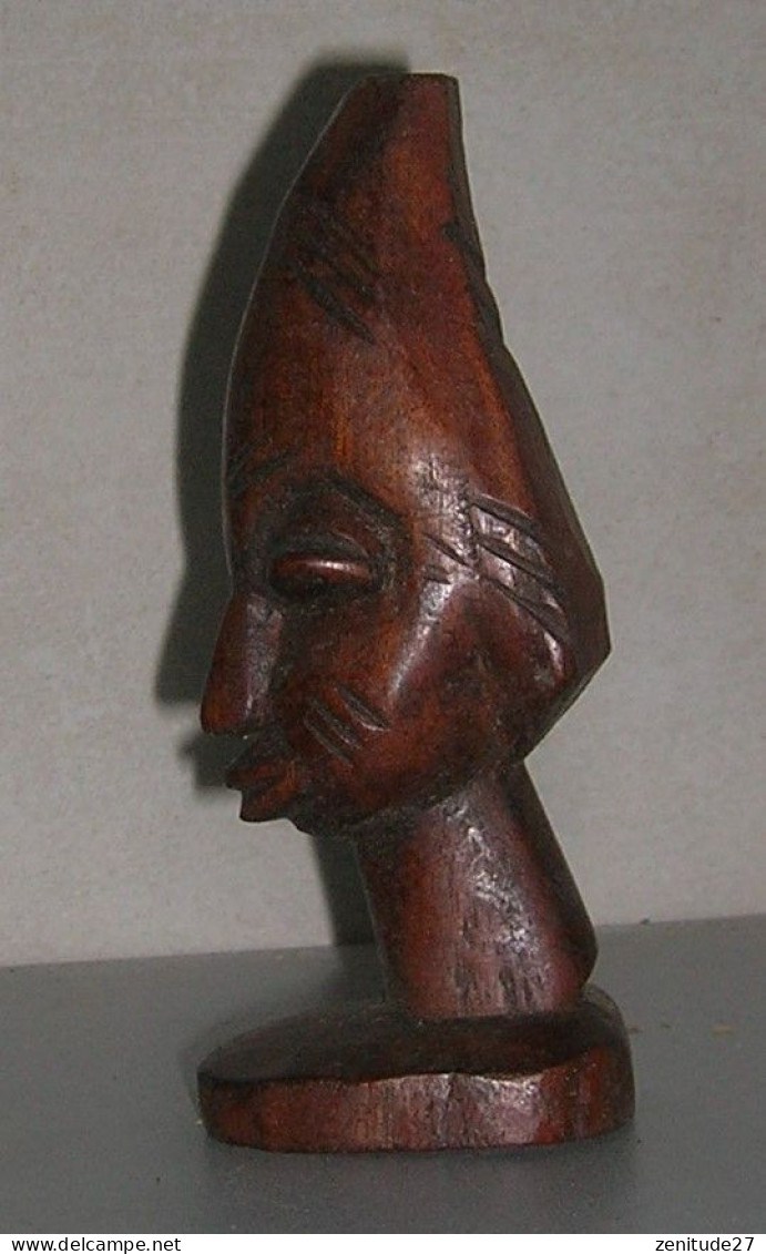Tête Africaine Sculptée Sur Bois - Années 1960 - Art Africain