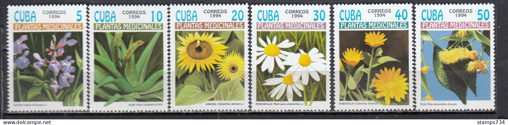 Cuba 1994 - Medicinal Plants, Mi-nr. 3737/42, MNH** - Ongebruikt