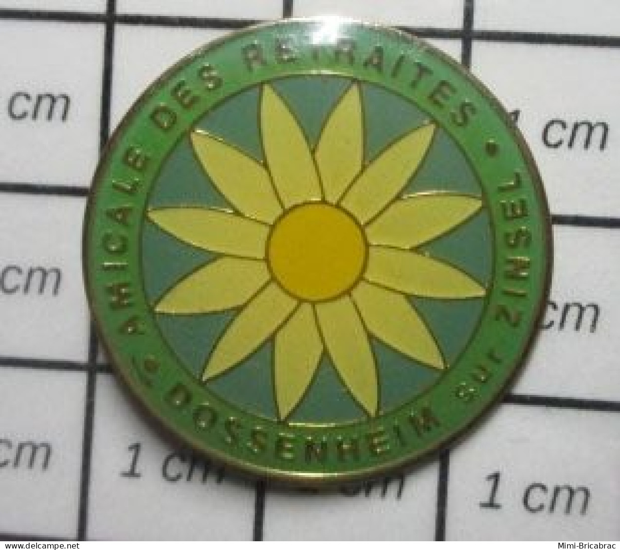 1214D Pin's Pins / Beau Et Rare : ASSOCIATIONS / AMICALE DES RETRAITES DOSSENHEIM SUR ZINSEL FLEUR PAQUERETTE MARGUERITE - Associations