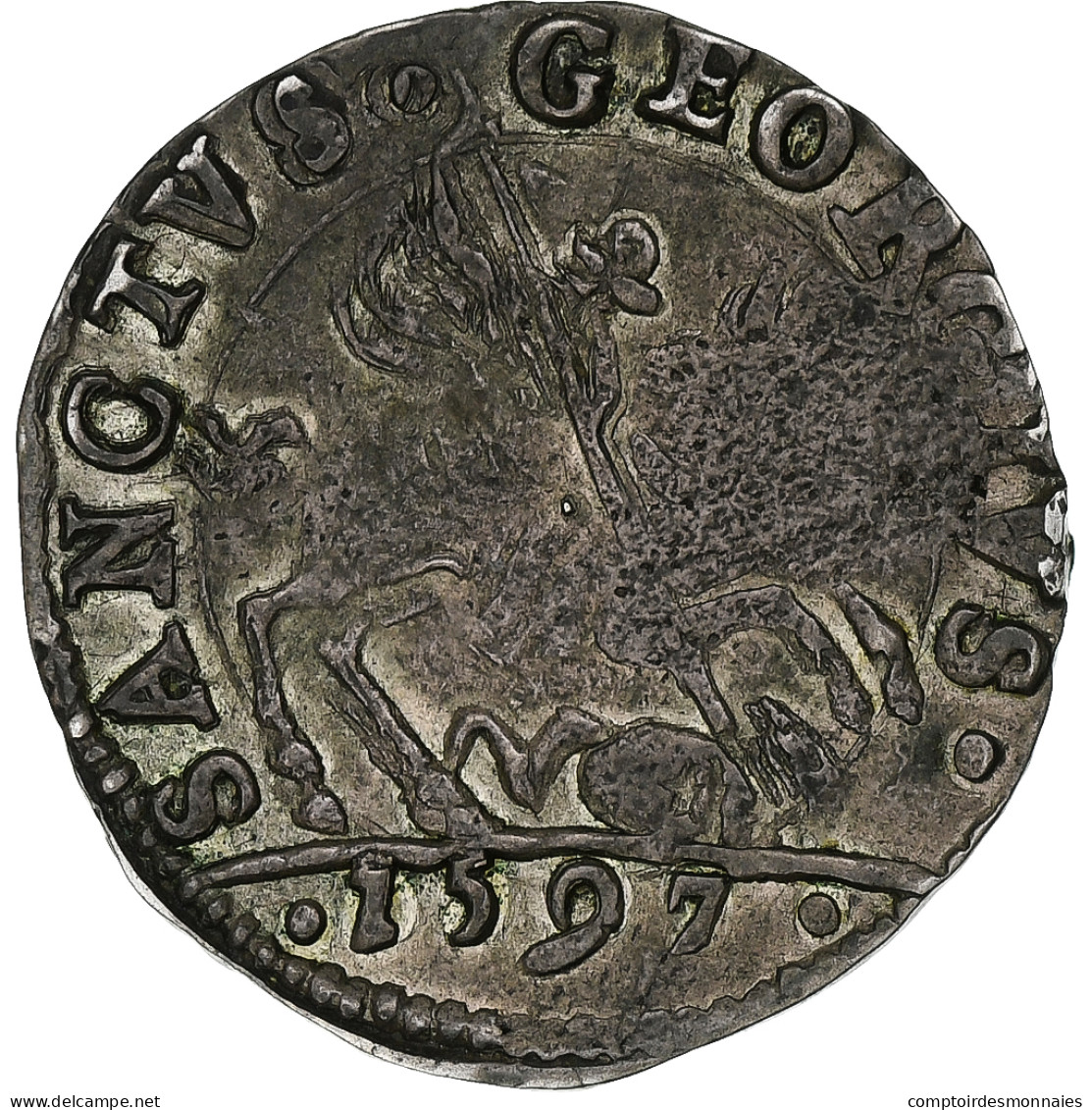 Duché De Ferrare, Alfonso II D'Este, Giorgino, 1597, Ferrara, Argent - Emilie