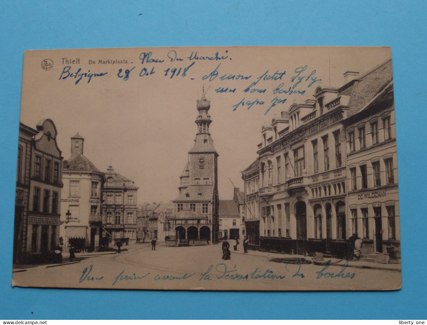 De MARKTPLAATS > Thielt ( Edit. : Thill ) Anno 1918 ( Zie Scans ) ! - Tielt