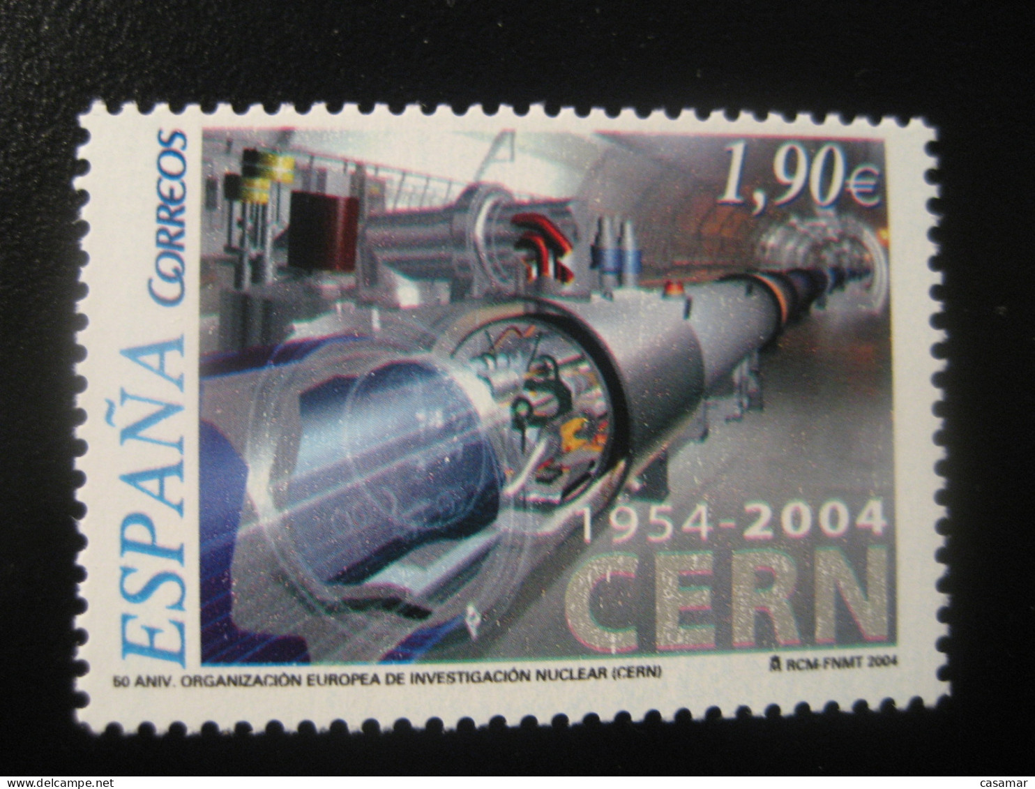 Edifil 4121 ** Unhinged Facial 1,90 Eur Stamp 2004 CERN Geneve Subatomic Particle Accelerator Physics SPAIN - Physics