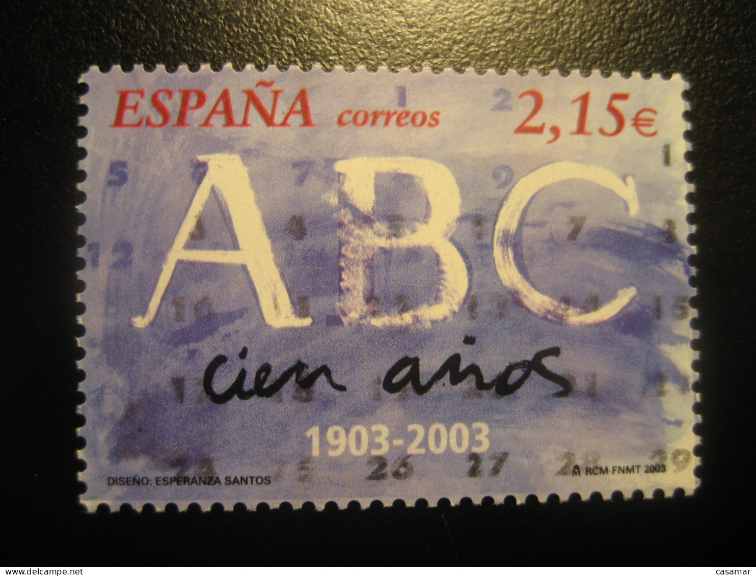 Edifil 3963 ** Unhinged Facial 2,15 Eur Stamp 2003 Diario ABC Newspaper Journalism SPAIN - Otros & Sin Clasificación