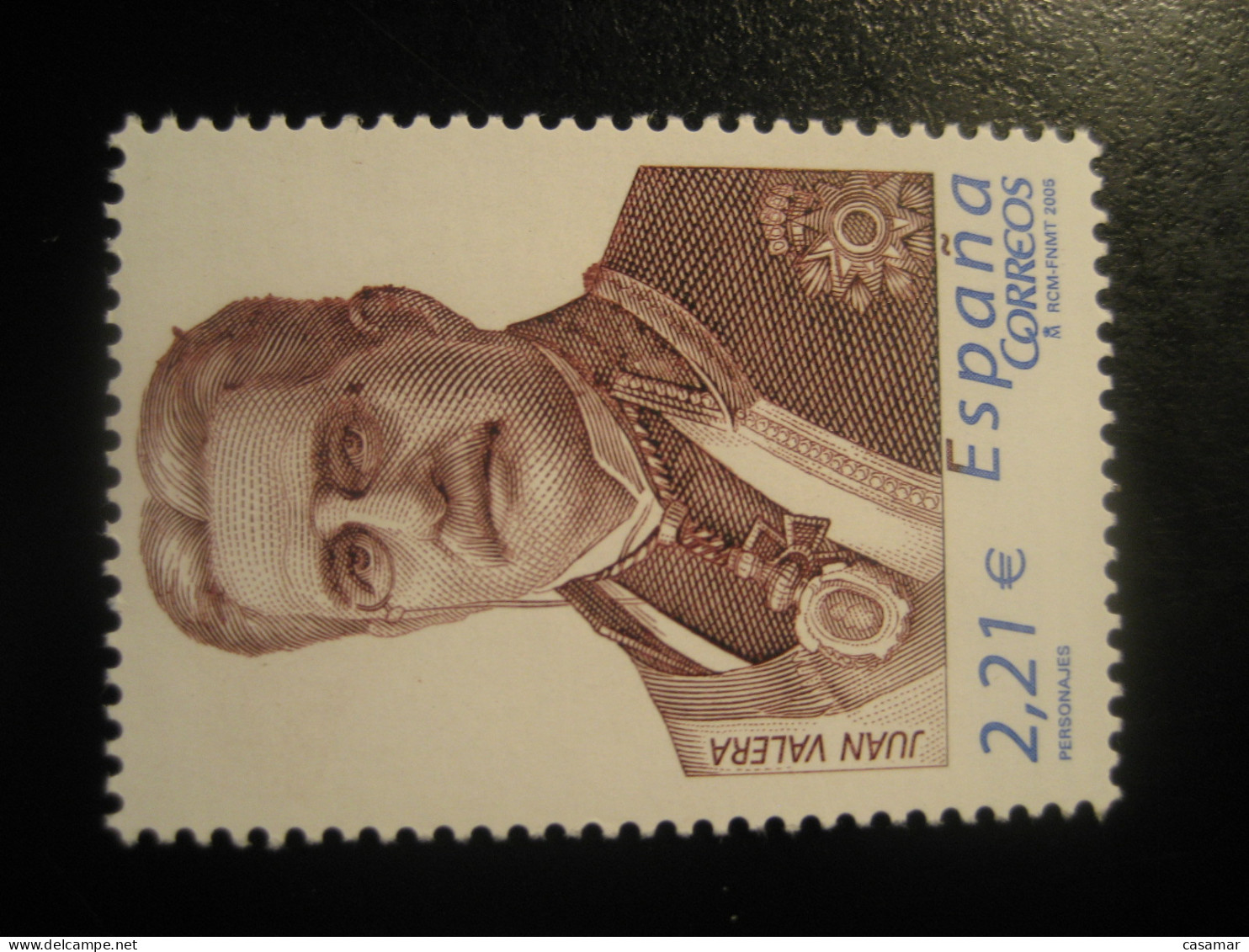 Edifil 4160 ** Unhinged Facial 2,21 Eur Stamp 2005 JUAN VALERA Writer Literature Diplomat SPAIN - Schrijvers
