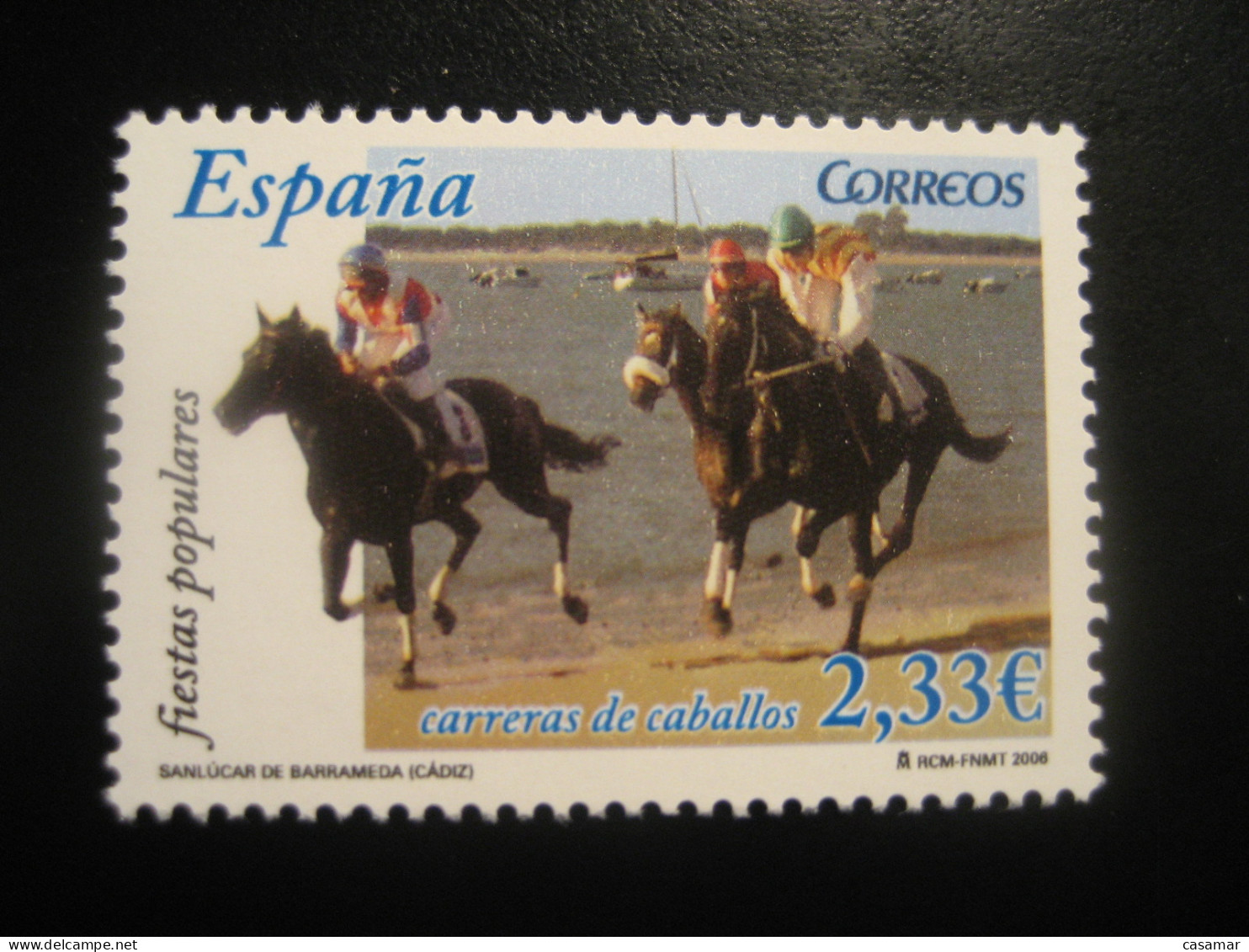 Edifil 4253 ** Unhinged Facial 2,33 Eur Stamp 2006 SANLUCAR DE BARRAMEDA Carreras De Caballos Horse Race Racing SPAIN - Hípica