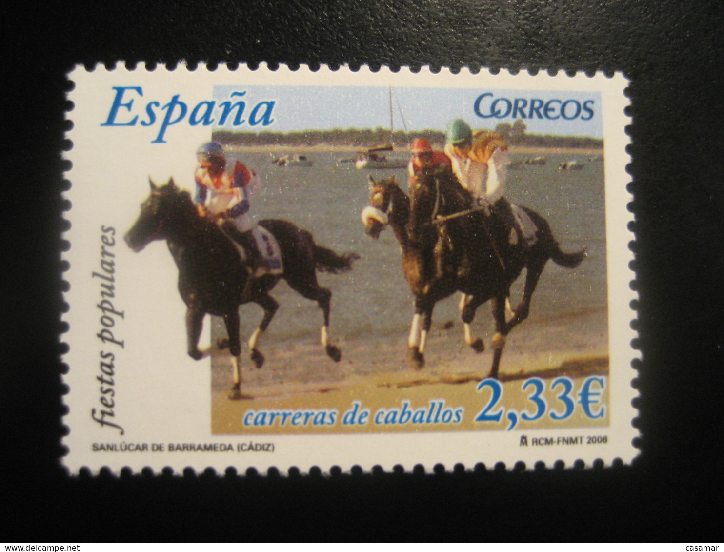 Edifil 4253 ** Unhinged Facial 2,33 Eur Stamp 2006 SANLUCAR DE BARRAMEDA Carreras De Caballos Horse Race Racing SPAIN - Ippica