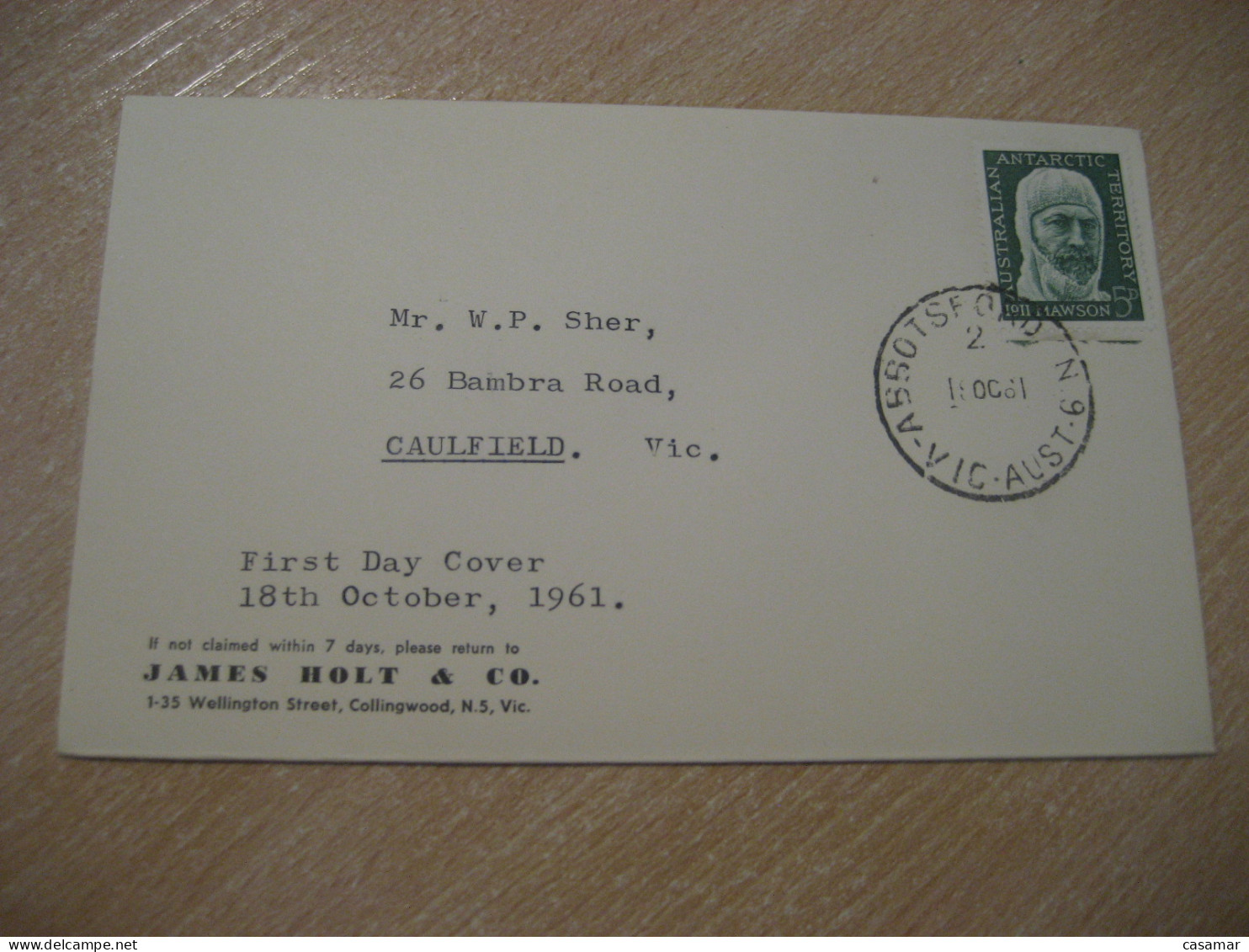 ABBOTSFORD 1961 To Caulfield Mawson FDC Cancel Cover AAT AUSTRALIAN ANTARCTIC TERRITORY A.A.T. Antarctique - Briefe U. Dokumente