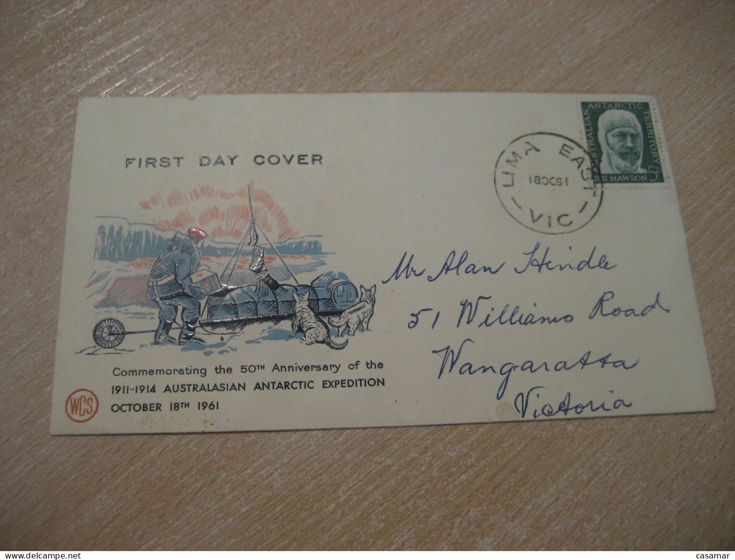 LIMA EAST 1961 To Wangaratta Mawson FDC Cancel Cover AAT AUSTRALIAN ANTARCTIC TERRITORY A.A.T. Antarctique - Lettres & Documents