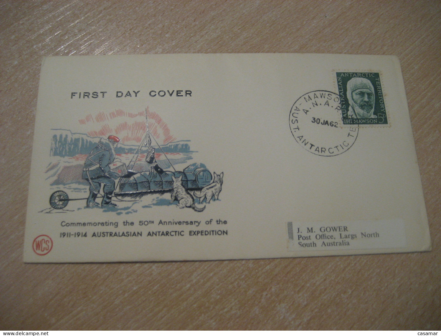 MAWSON ANARE 1962 To Largs North Cancel Cover AAT AUSTRALIAN ANTARCTIC TERRITORY A.A.T. Antarctique - Covers & Documents