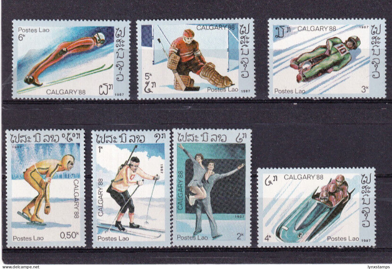 LI04 Laos 1987 Winter Olympic Games - Calgary, Canada Mint Stamps - Laos