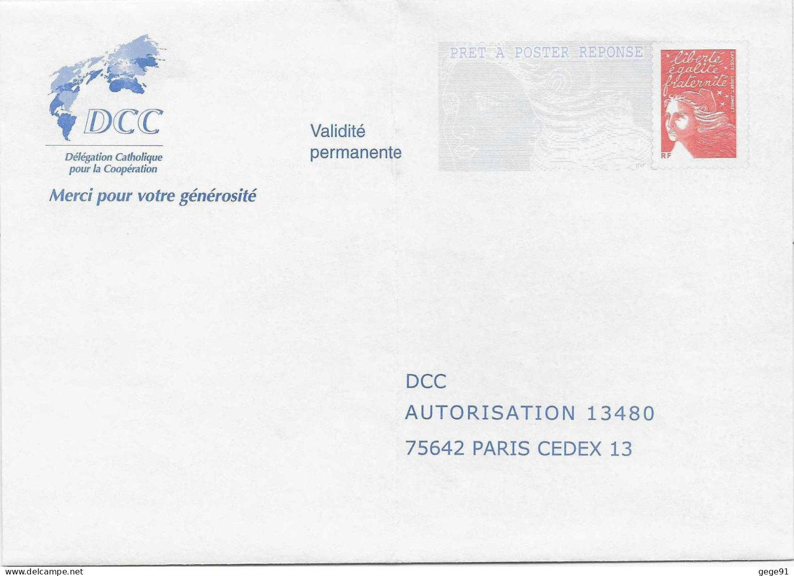 Pap Réponse Luquet - DCC - Délégation Catholique Pour La Coopération - Agrément 0304984 - Prêts-à-poster:Answer/Luquet