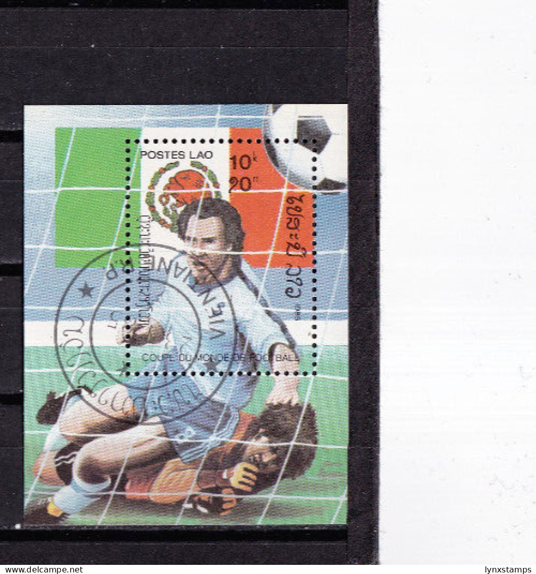 LI04 Laos 1985 Football World Cup - Mexico (1986) Used Mini Sheet - Laos