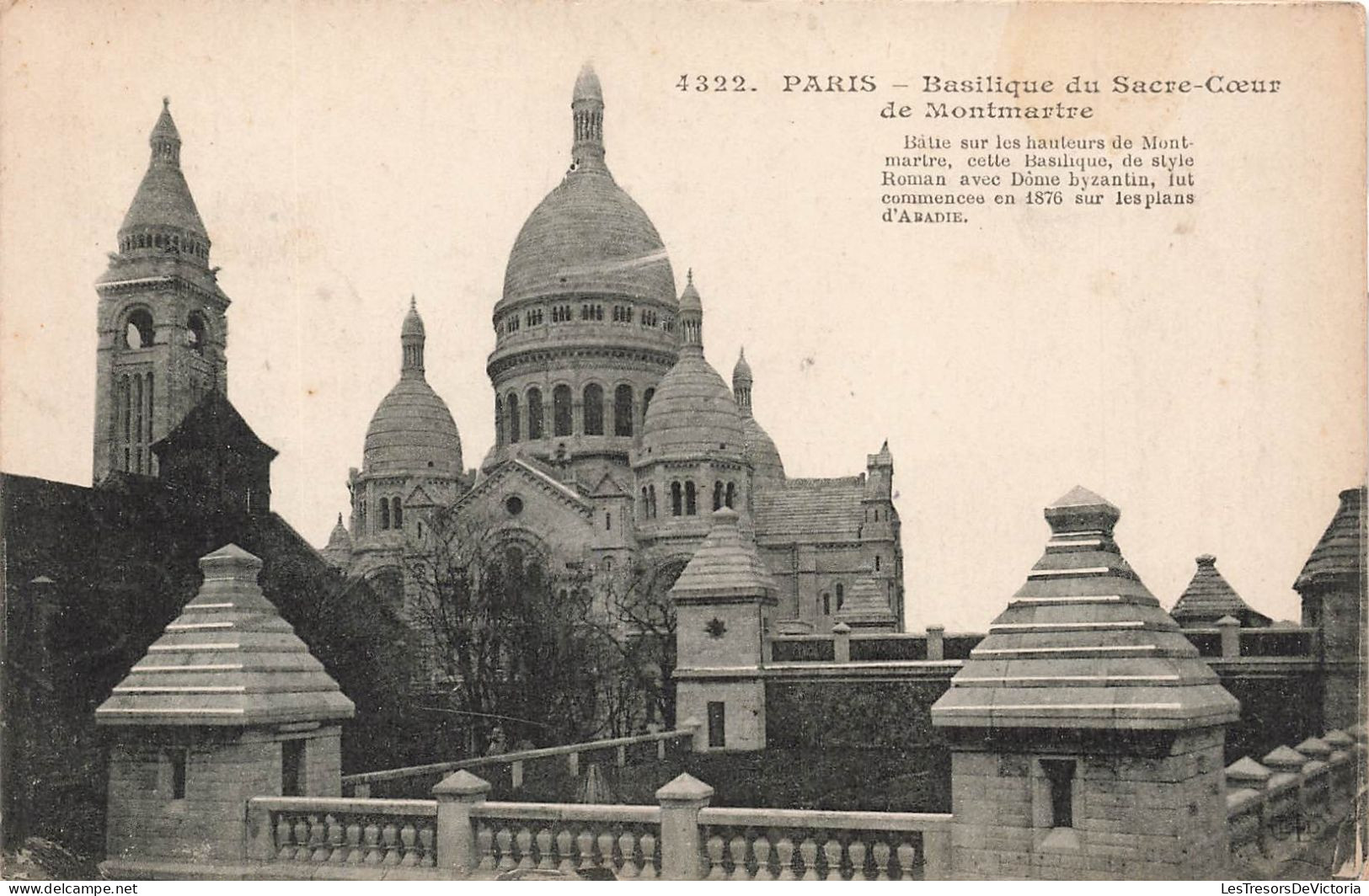 FRANCE - Paris - Vue Sur La Basilique Du Sacre Cœur De Montmartre - Vue De L'extérieure - Carte Postale Ancienne - Sacré-Coeur