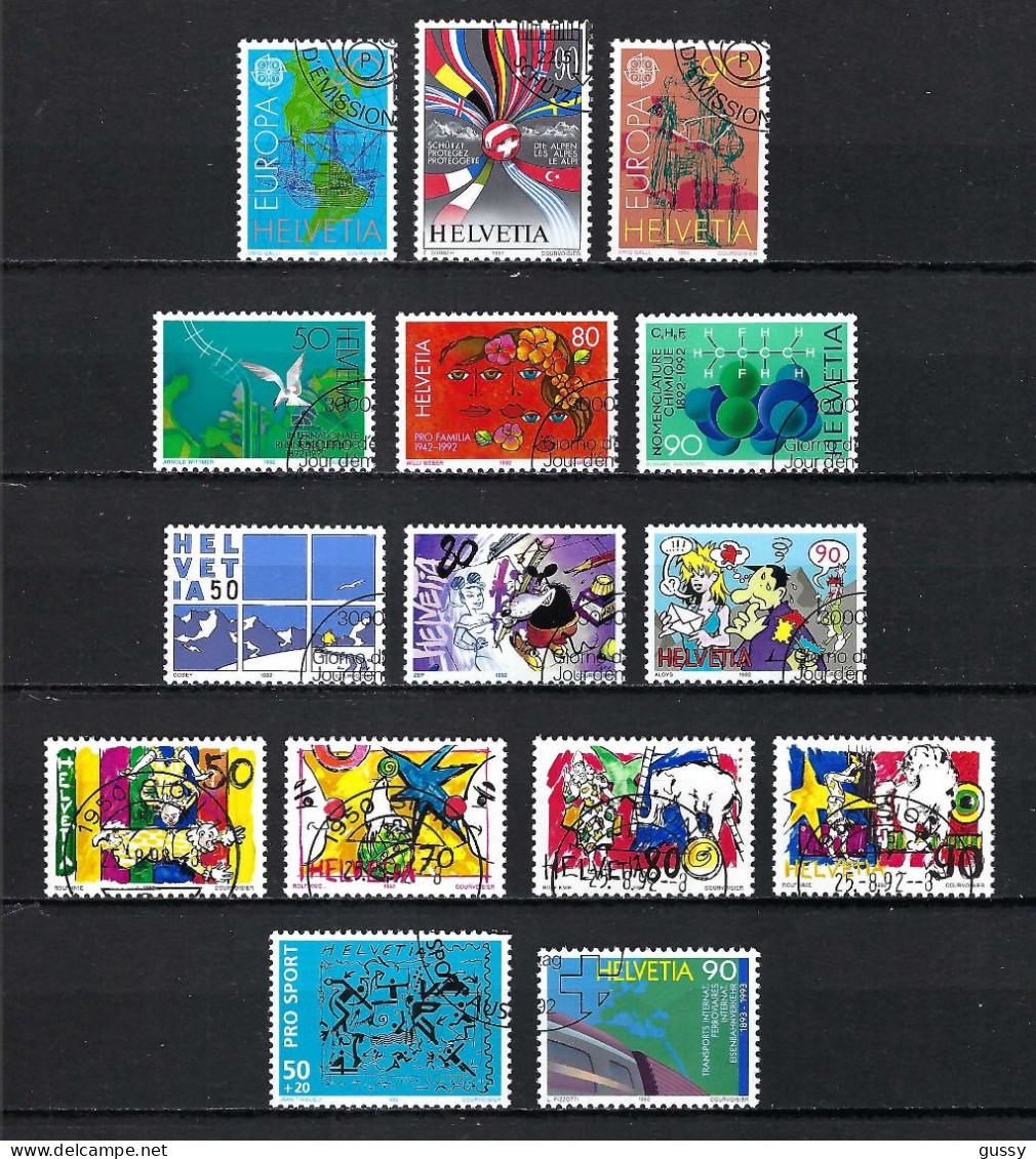 SUISSE 1992: Lot D'oblitérés - Usados