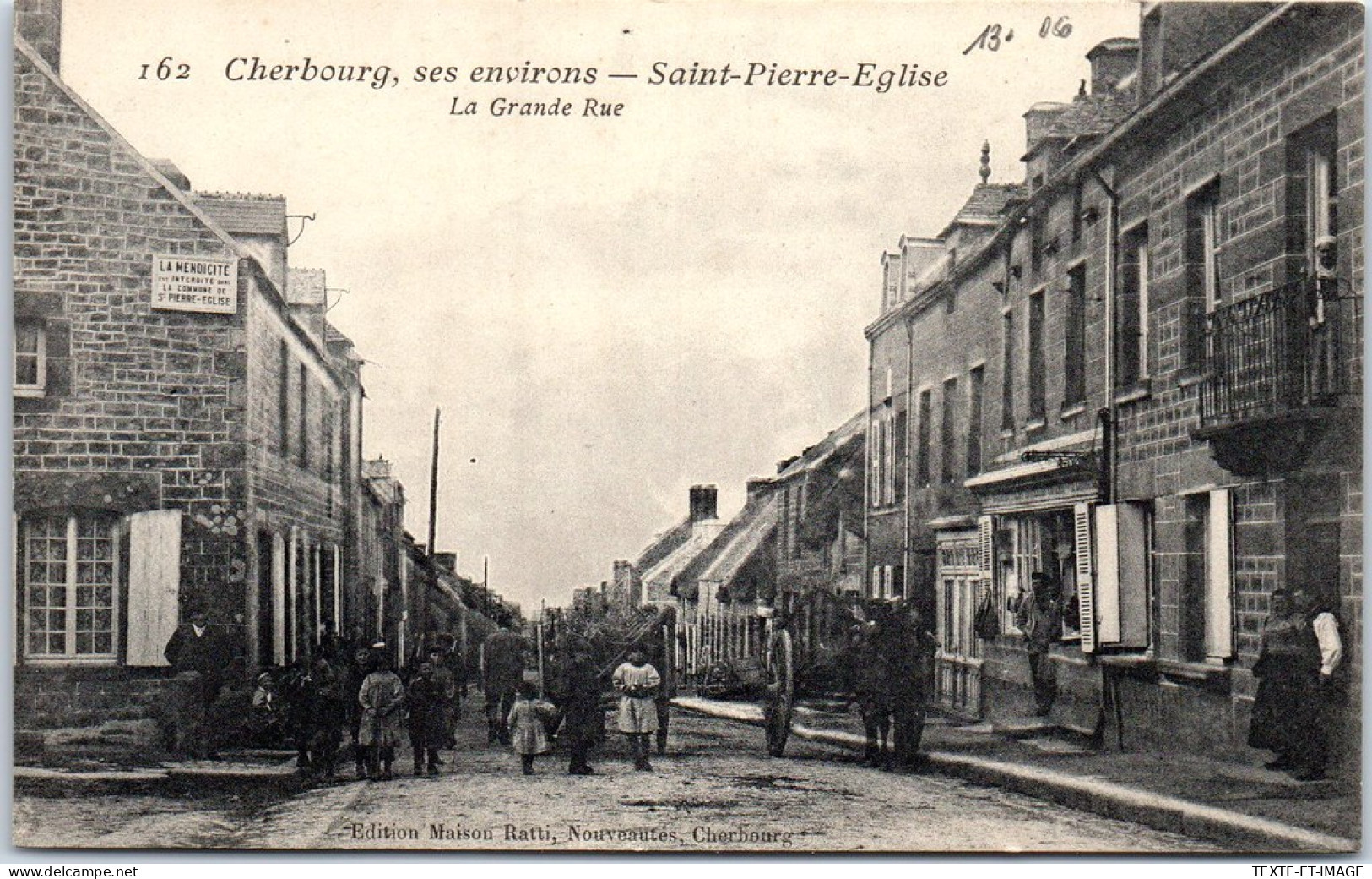 50 SAINT PIERRE EGLISE - La Grande Rue, Perspective. - Saint Pierre Eglise