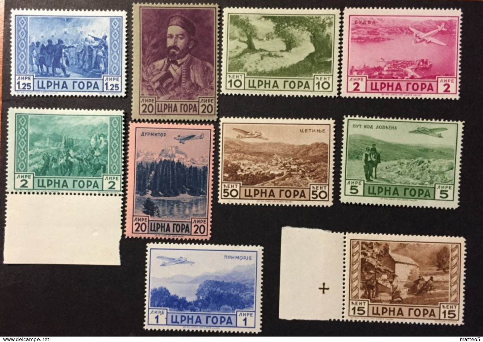 1943 -  Montenegro Italia Occupation  - Peter Petrovic Niegos - Views Of Montenegro -  10 Stamps - Unused - Montenegro
