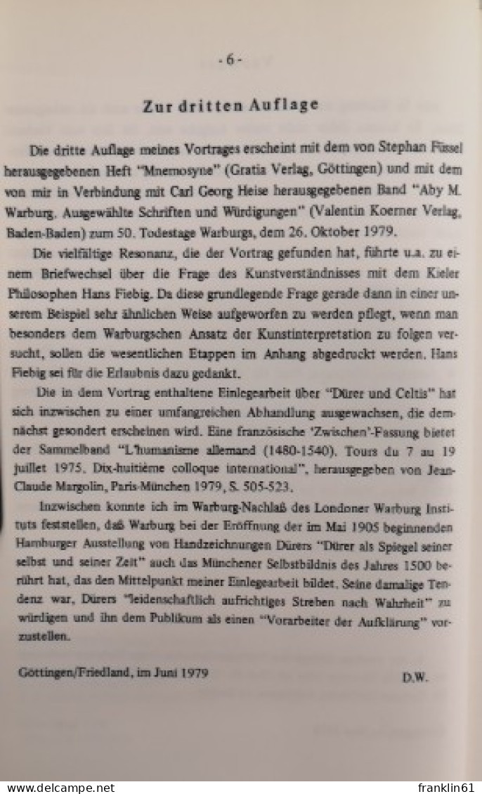 Aby M. Warburgs Methode Als Anregung Und Aufgabe. - 4. Neuzeit (1789-1914)