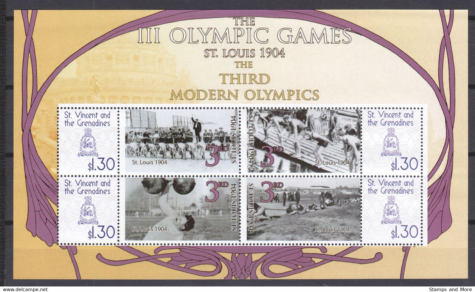 St Vincent Grenadines - SUMMER OLYMPICS ST LOUIS 1904 - Set 2 Of 2 MNH Sheets - Ete 1904: St-Louis