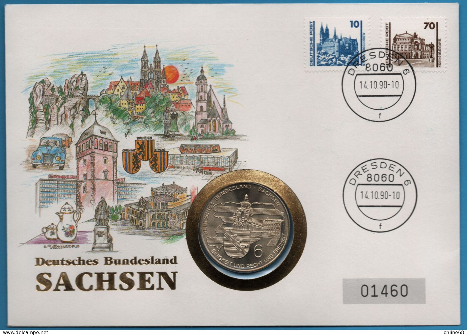 DEUTSCHLAND GERMANY NUMISLETTER DEUTSCHES BUNDESLAND  SACHSEN WIR SIND EIN VOLK 1990 - Professionali/Di Società