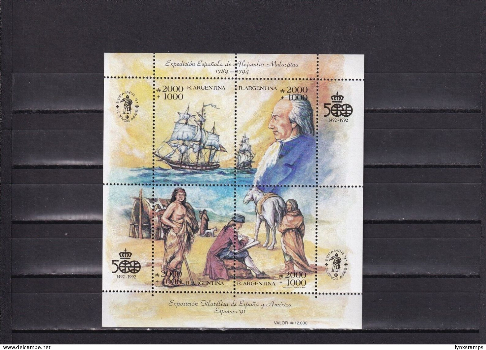SA04 Argentina 1990 Stamp Exhibition ESPAMER '91 500th Anniv Discovery America - Nuovi