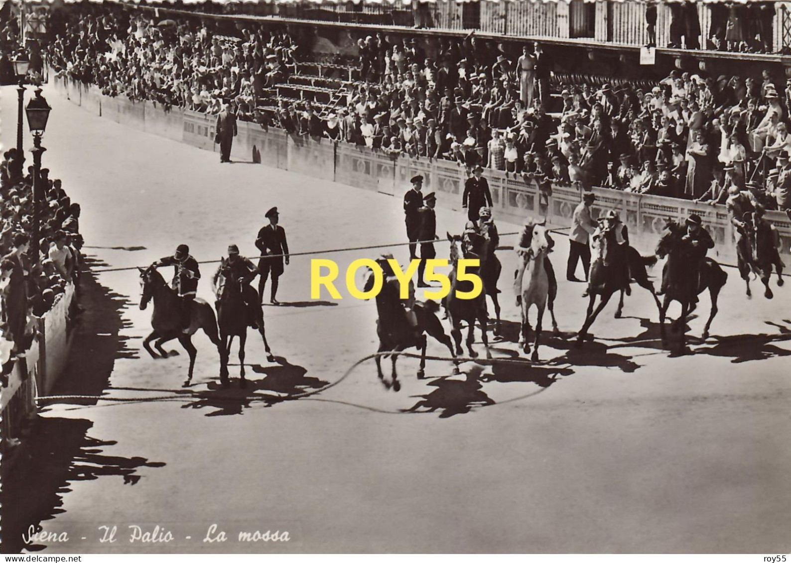 Toscana-siena Il Palio La Mossa Differente Bella Animata Veduta Primi Anni 50 - Siena