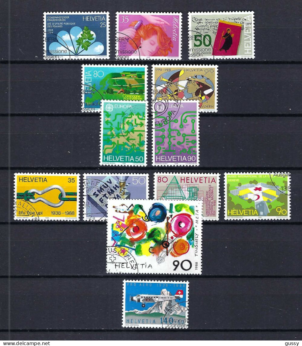 SUISSE 1988: Lot D'oblitérés - Used Stamps