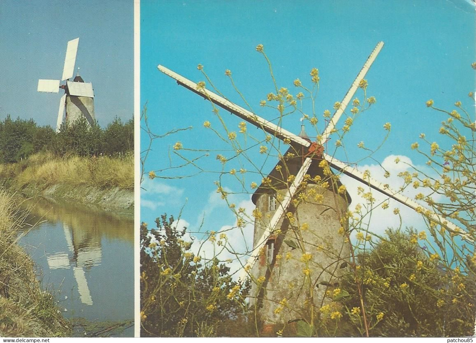 CPM Moulin Dans Le Marais En Vendée  Oblitérée à St Jean De Monts Le 15-7-1981 - Moulins à Vent