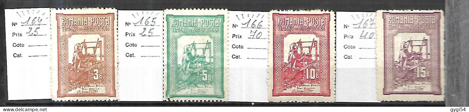 ROUMANIE  CAT YT  N° 164 à 167  NEUFS - Unused Stamps