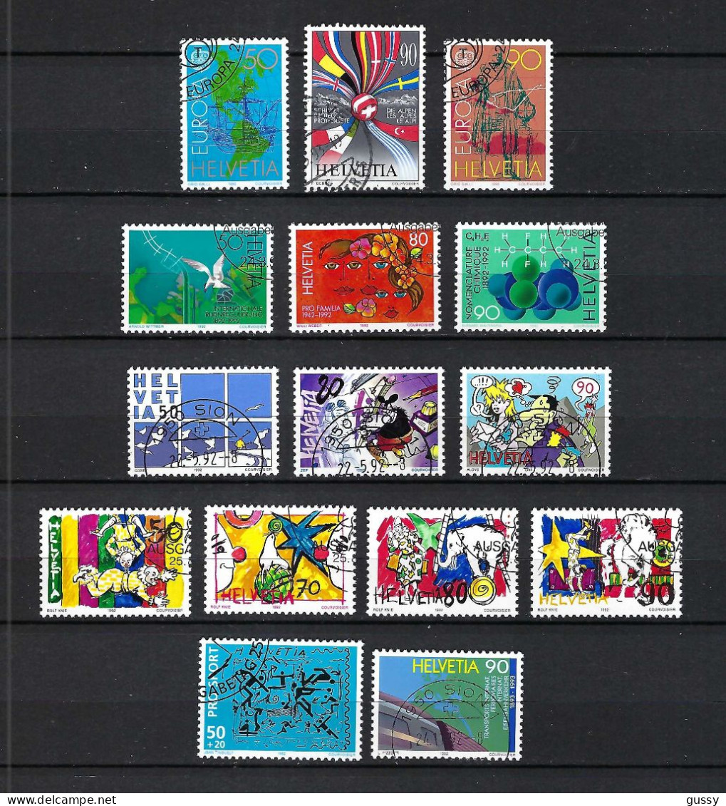 SUISSE 1992: Lot D'oblitérés - Usados