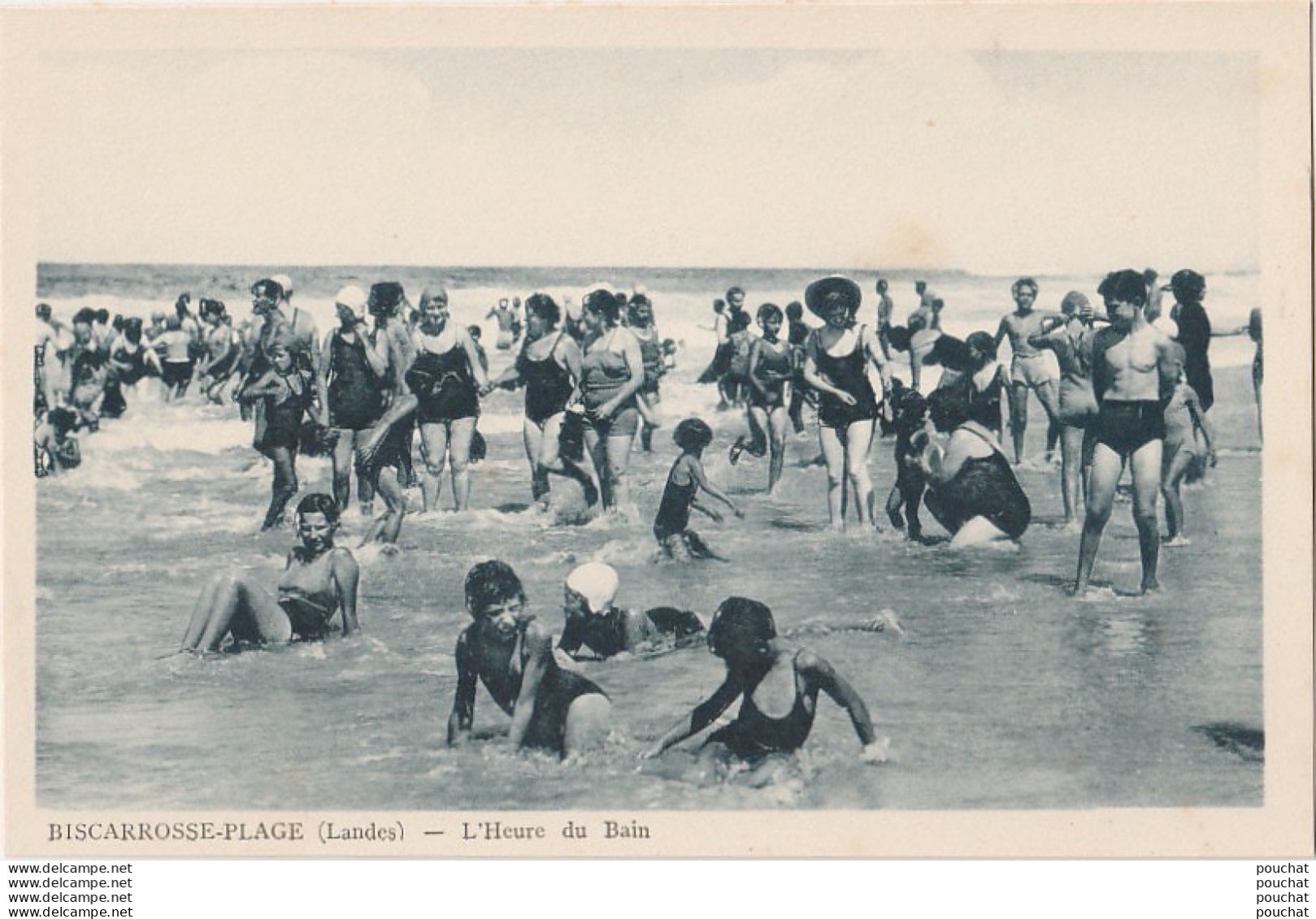 V8-40) BISCARROSSE PLAGE (LANDES)  L ' HEURE DU BAIN - ( ANIMATION - BAIGNEURS - 2 SCANS ) - Biscarrosse