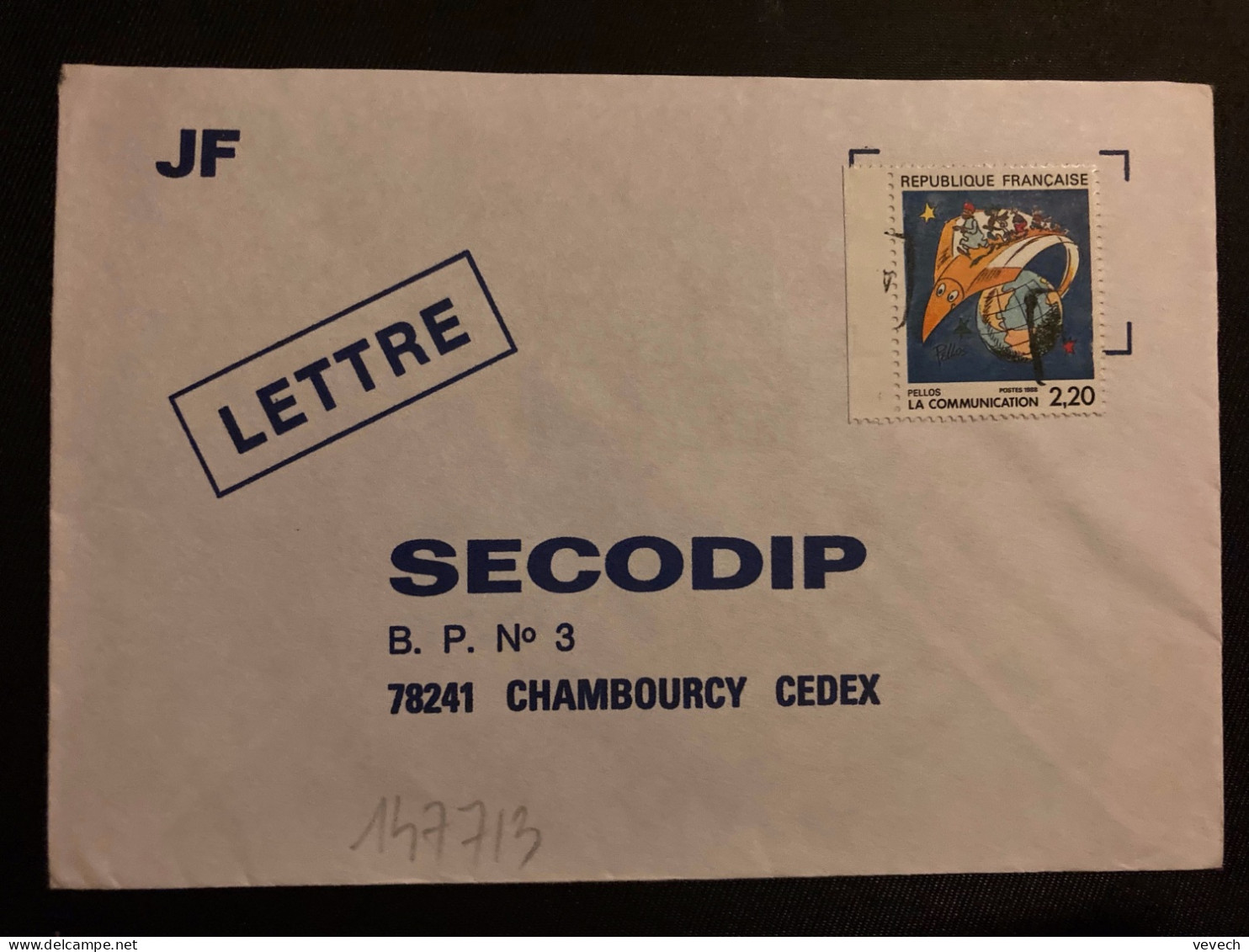 LETTRE TP YT 2503 LA COMMUNICATION PELLOS 2,20 OBL. à L'arrivée (78 CHAMBOURCY) Par Cachet Partiel N'HABITE PAS A L'ADRE - Brieven En Documenten