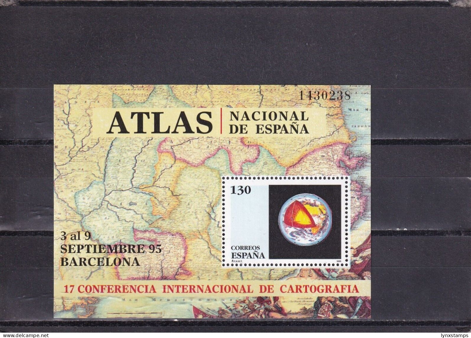SA04 Spain 1995 International Conference On Cartography Minisheet - Unused Stamps