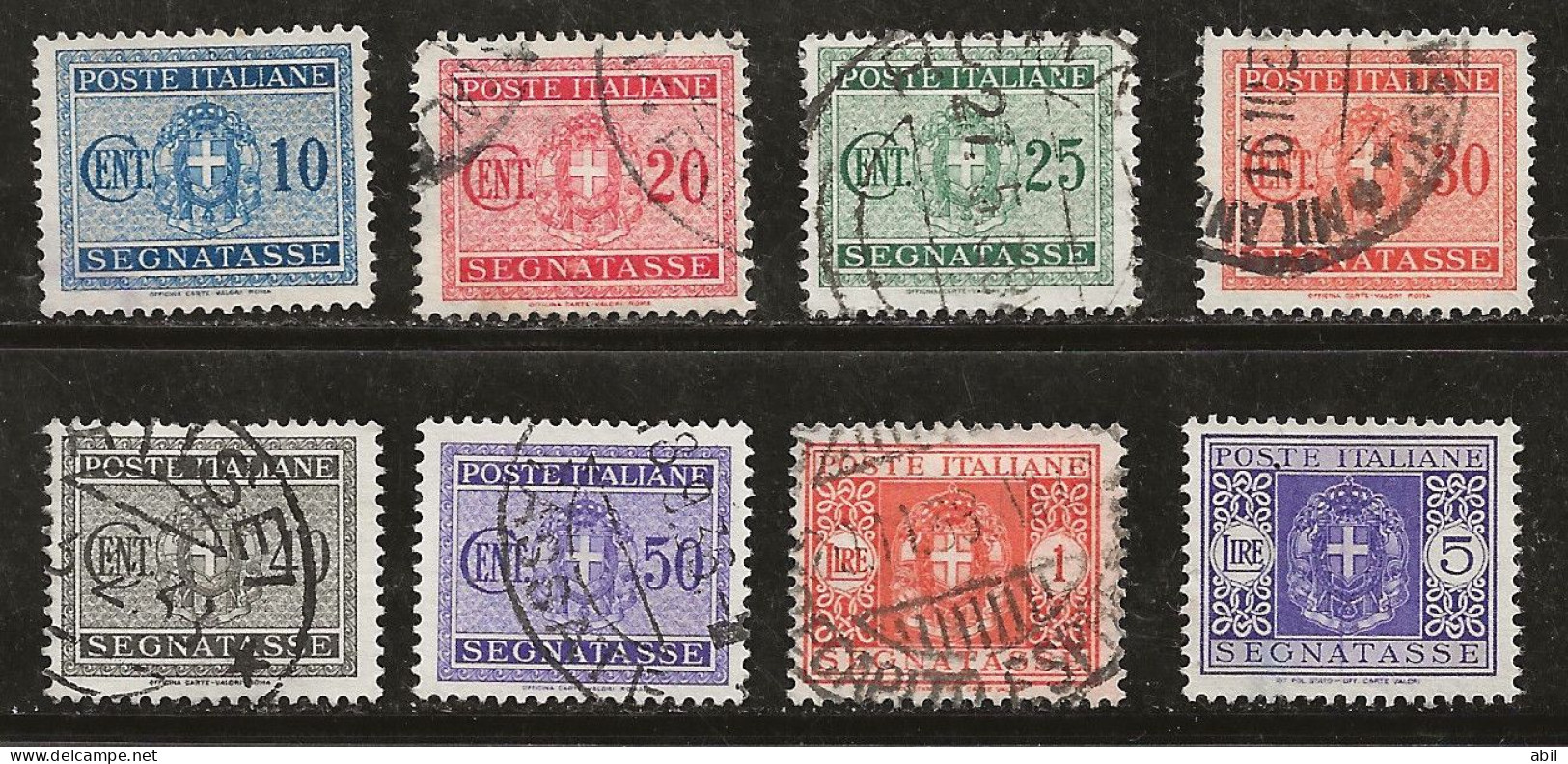 Italie 1934 N°Y.T. ; YY 29 à 34,36 Et 38 Obl. - Portomarken