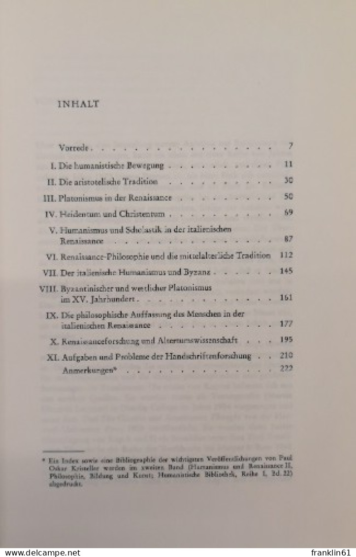 Humanismus Und Renaissance I. Die Antiken Und Mittelalterlichen Quellen. - 4. Neuzeit (1789-1914)