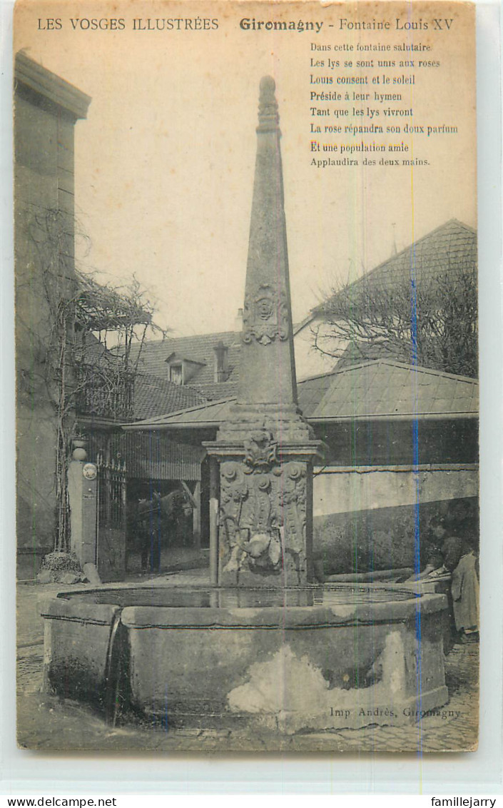 32048 - GIROMAGNY - LES VOSGES ILLUSTREES / FONTAINE LOUIS XV - Giromagny