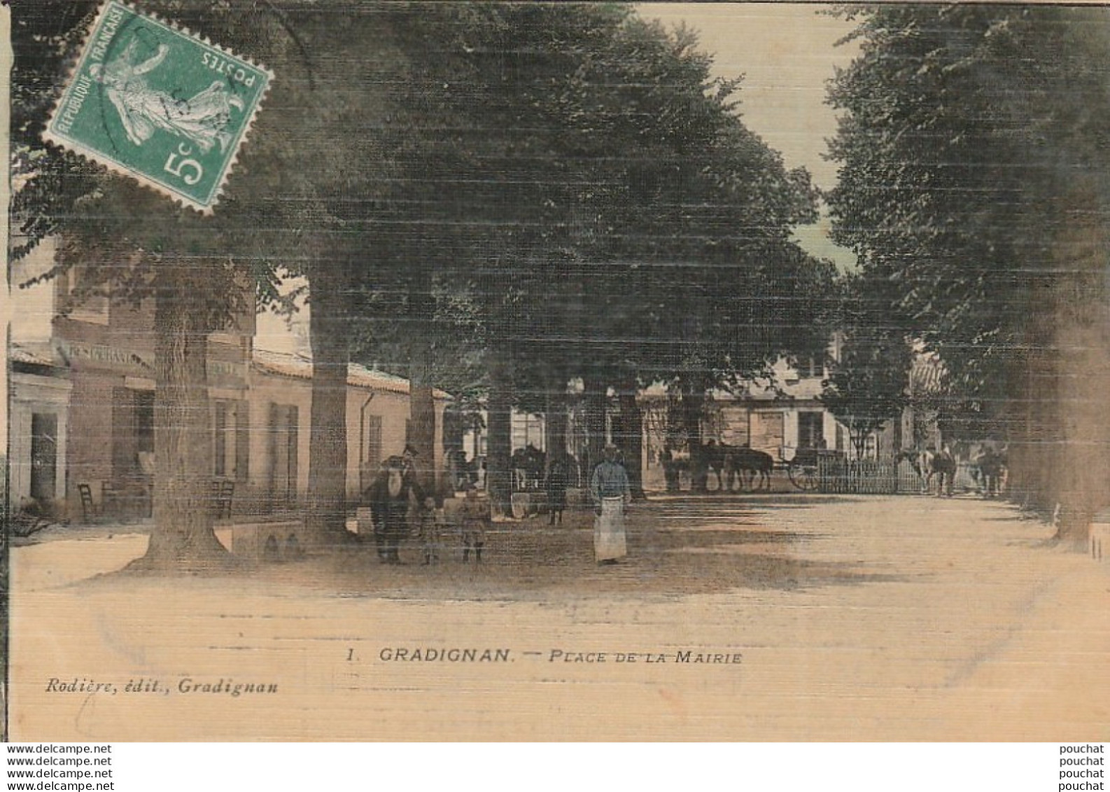 W1-33) GRADIGNAN - PLACE DE LA MAIRIE - ( ANIMATION - HABITANTS - CARTE TOILEE COULEURS ) - Gradignan