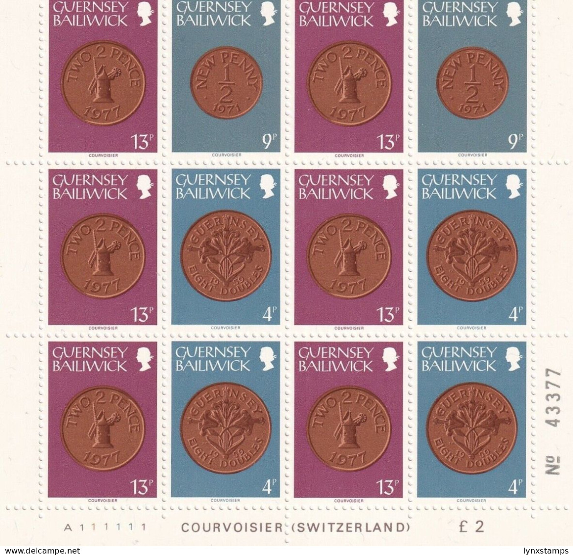 G023 Guernsey 1979 Coins Part Sheet MNH - Local Issues