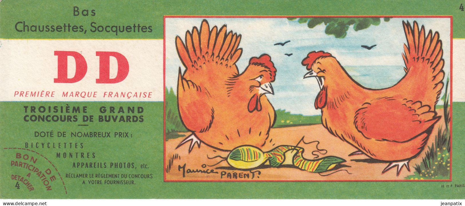BUVARD - Chausettes Bas Soquettes DD - Poule - Illustration Maurice Parent N°4 - Food