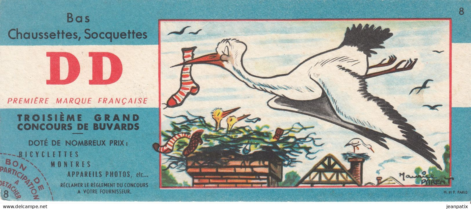 BUVARD - Chausettes Bas Soquettes DD - Cigogne - Illustration Maurice Parent N°8 - Alimentaire