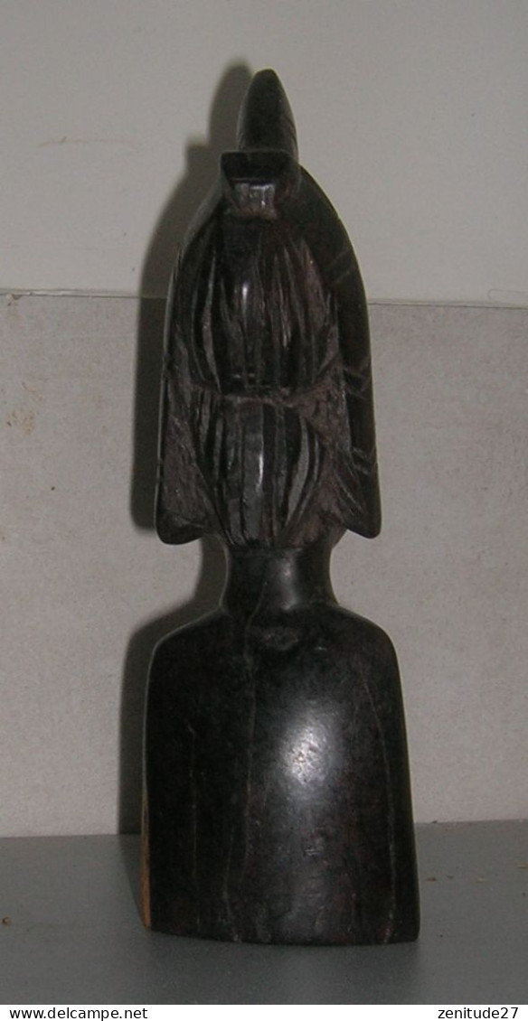 Statuette Africaine Tête Sculptée Sur Bois - Années 1960 - Art Africain