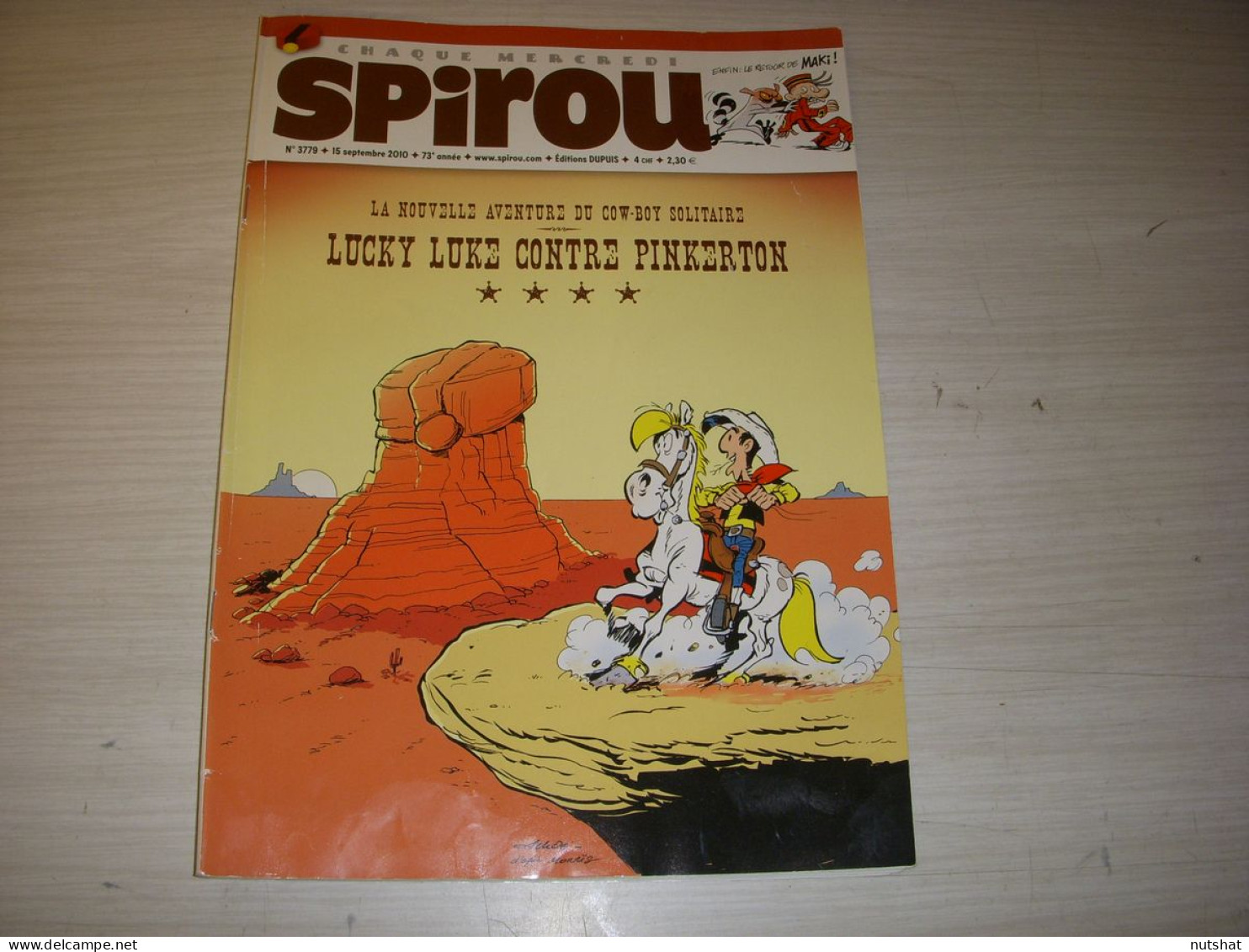 SPIROU 3779 15.09.2010 ACHDE Lucky LUKE Contre PINKERTON Irene FRAIN MORRIS - Spirou Magazine