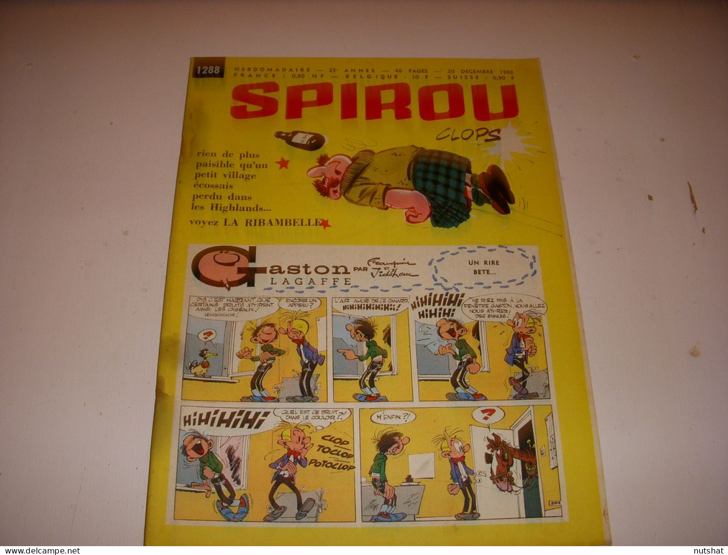 SPIROU 1288 20.12.1962 FUSEE SATURNE Le WATER POLO AVIONS Les VELOS Dans Le CIEL - Spirou Magazine