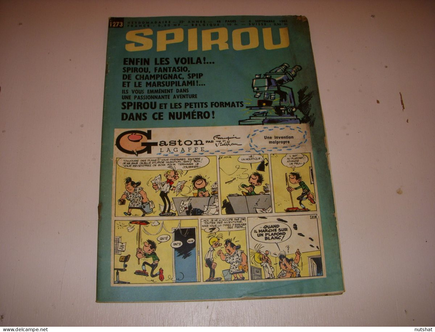 SPIROU 1273 06.09.1962 Raymond MARCILLAC Le FURET CONCOURS EUROPRESS-JUNIOR      - Spirou Magazine