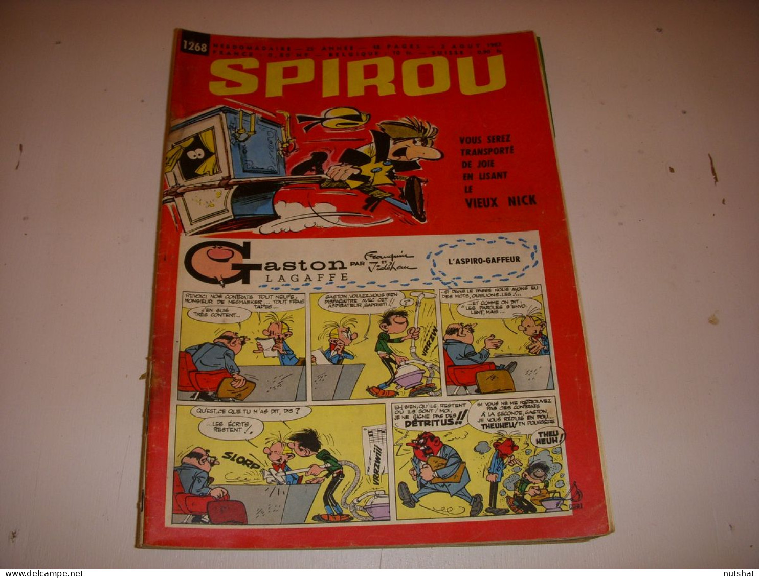 SPIROU 1268 02.08.1962 Les AUTOS A VAPEUR Bernard HALLER TOUBOUS Du TIBESTI      - Spirou Magazine