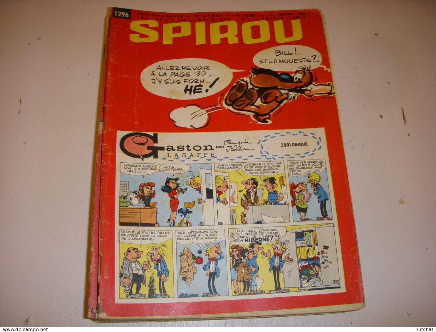 SPIROU 1296 14.02.1963 JEU TYPE OIE CARTE Et PRESENTATION TOUR De FRANCE 1963    - Spirou Magazine